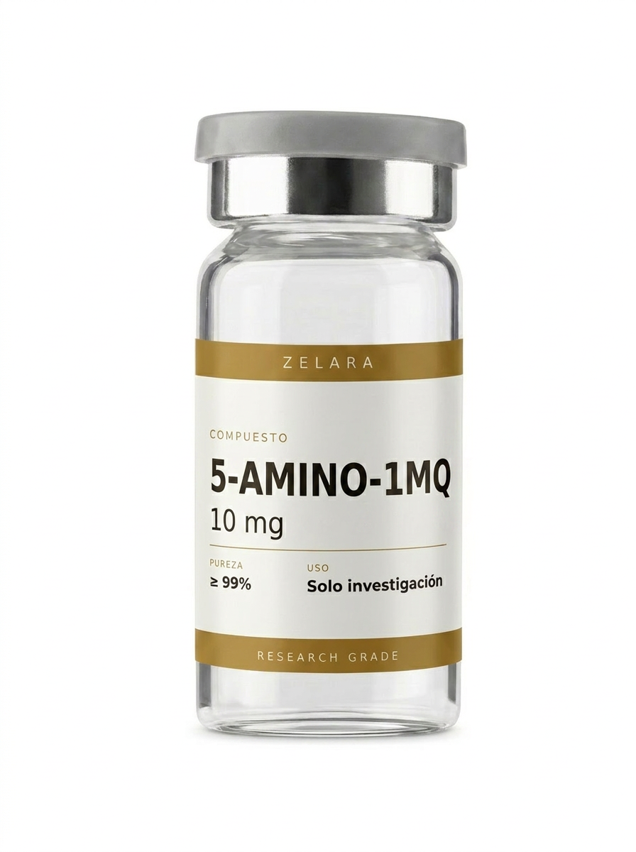 Vial liofilizado 10 mg de 5-Amino-1MQ 10 mg — molécula de investigación enfocada en la modulación de nnmt y rutas de metabolismo energético