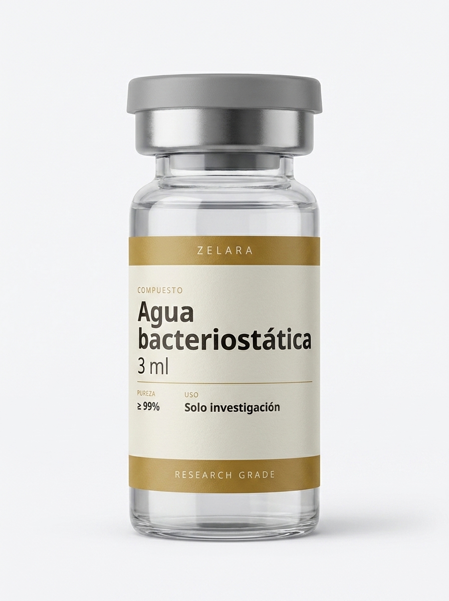 Vial estéril 3 mL de Agua Bacteriostática 3 mL — diluyente bacteriostático para preparación técnica de muestras en entornos de investigación