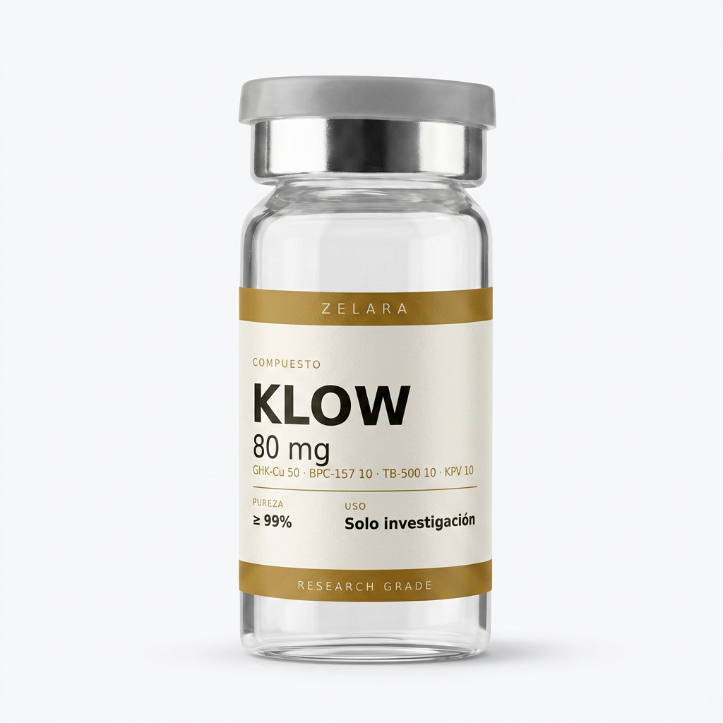 Vial liofilizado 80 mg de KLOW 80 mg — fórmula premium para protocolos experimentales de señalización dérmica y regeneración integral