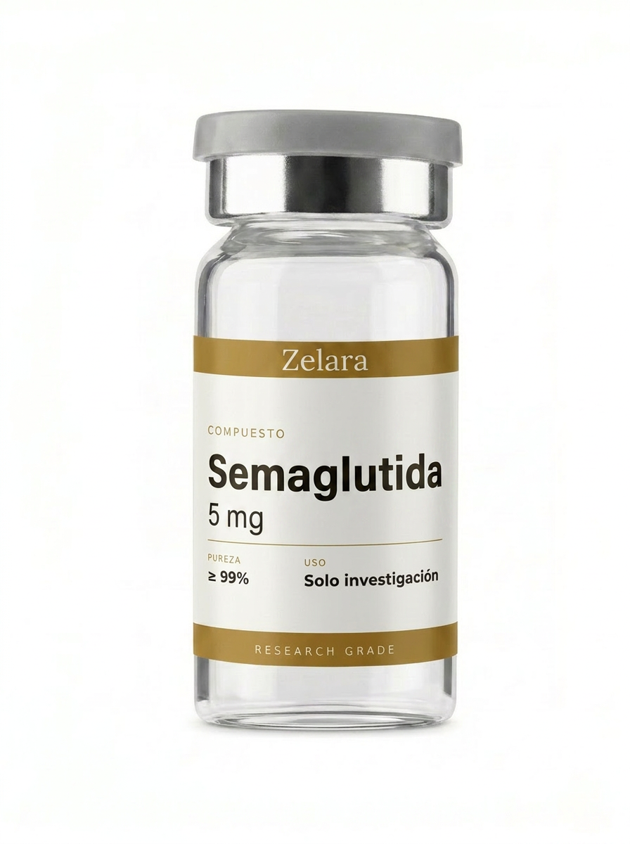 Vial liofilizado de Semaglutida 5mg - Péptido GLP-1 para investigación en control de peso México